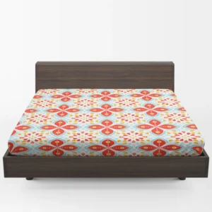 Red Peranakan Folk Art Fitted Sheet 1