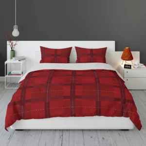 Red Plaid Pattern Bedding Set 1