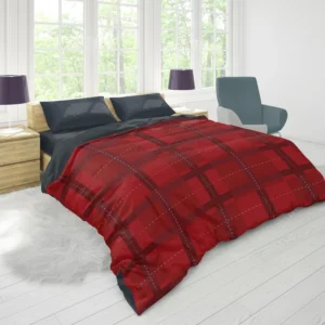 Red Plaid Pattern Duvet Cover 1