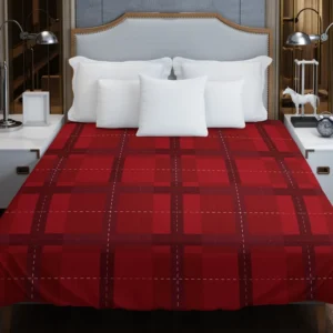 Red Plaid Pattern Duvet Cover