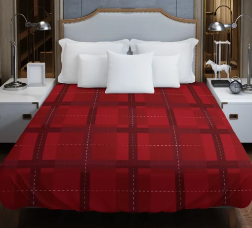 Red Plaid Pattern Duvet Cover