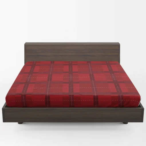 Red Plaid Pattern Fitted Sheet 1