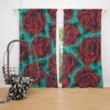 Red Rose Print Pattern Curtain