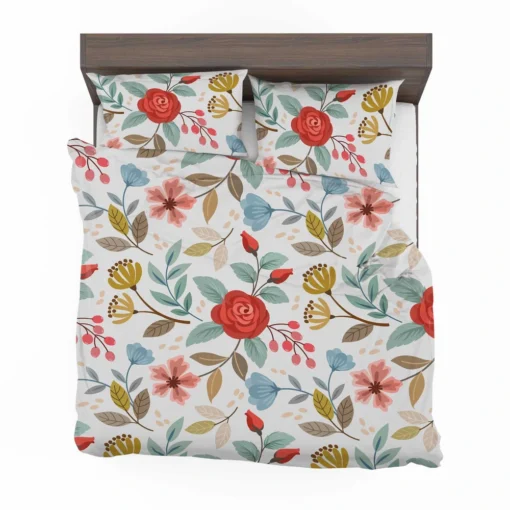 Red Roses Queen Anne's Floral Pattern Bedding Set 2