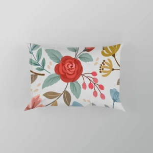 Red Roses Queen Anne's Floral Pattern Pillow Case