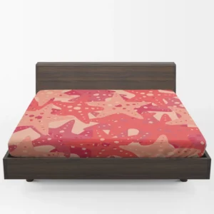 Red Starfish Pattern Sea Life Fitted Sheet 1