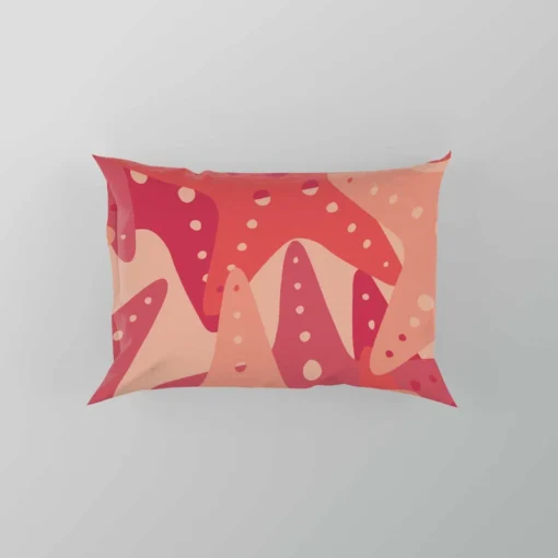 Red Starfish Pattern Sea Life Pillow Case