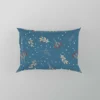 Red Viburnum Winter Leaves Pattern In Blue Pillow Case