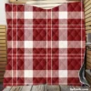 Red White Tartan Plaid Design Quilt Blanket