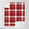 Red White Tartan Plaid Design Sherpa Fleece Blanket