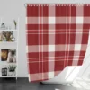 Red White Tartan Plaid Design Shower Curtain