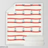 Red White Wavy Stripes Nautical Anchor Sherpa Fleece Blanket