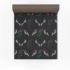 Reindeer Antlers Winter Berries In Black Fitted Sheet