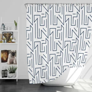 Repeat Lines Minimal Pattern Shower Curtain