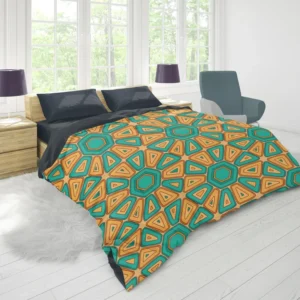 Retro Hexagon Pattern Duvet Cover 1