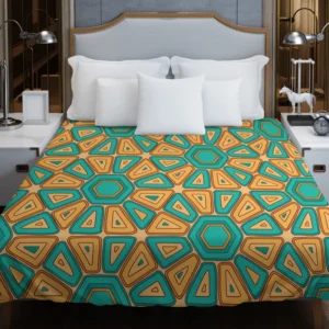 Retro Hexagon Pattern Duvet Cover