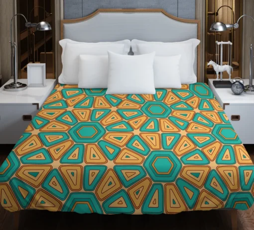 Retro Hexagon Pattern Duvet Cover