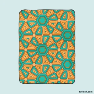 Retro Hexagon Pattern Fleece Blanket 1