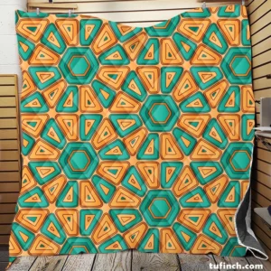 Retro Hexagon Pattern Quilt Blanket