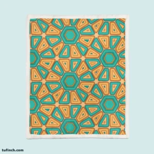 Retro Hexagon Pattern Sherpa Fleece Blanket 1