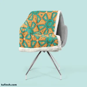 Retro Hexagon Pattern Sherpa Fleece Blanket 2