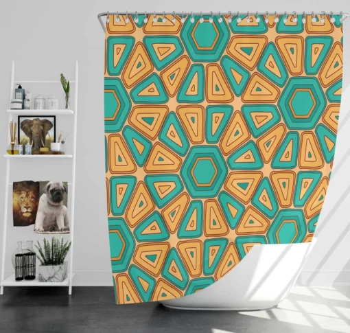 Retro Hexagon Pattern Shower Curtain