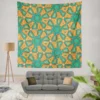 Retro Hexagon Pattern Wall Tapestry