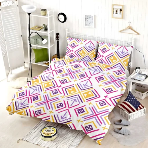 Retro Ikat Folklore Design Bedding Set