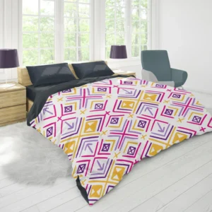 Retro Ikat Folklore Design Duvet Cover 1