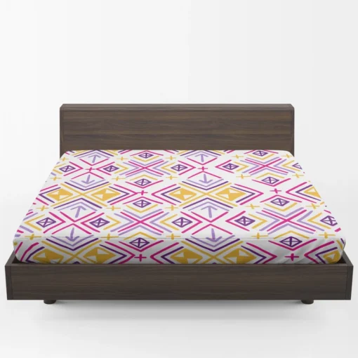 Retro Ikat Folklore Design Fitted Sheet 1