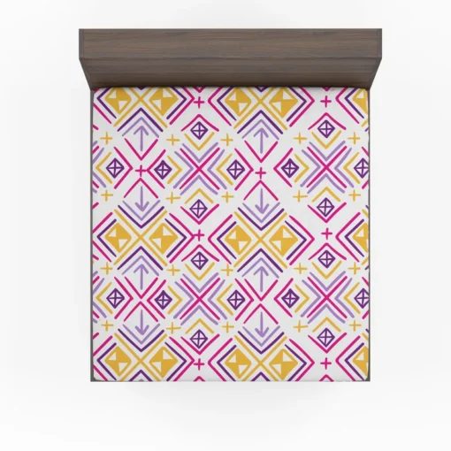 Retro Ikat Folklore Design Fitted Sheet