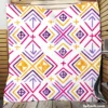 Retro Ikat Folklore Design Quilt Blanket