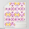 Retro Ikat Folklore Design Sherpa Fleece Blanket