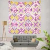 Retro Ikat Folklore Design Wall Tapestry