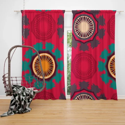 Retro Round Bohemian Pattern Curtain