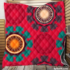 Retro Round Bohemian Pattern Quilt Blanket