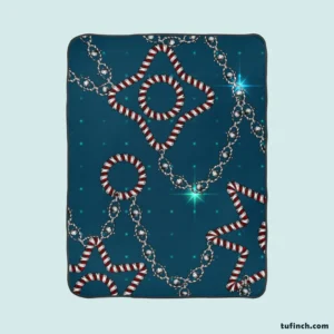 Retro Sketch Golden Chain Design Fleece Blanket 1