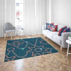 Retro Sketch Golden Chain Design Rug 2