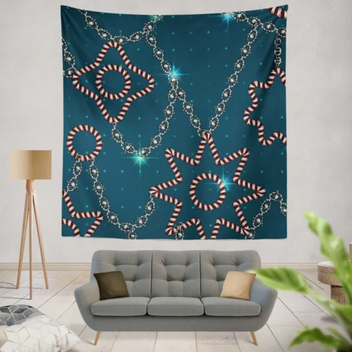 Retro Sketch Golden Chain Design Wall Tapestry