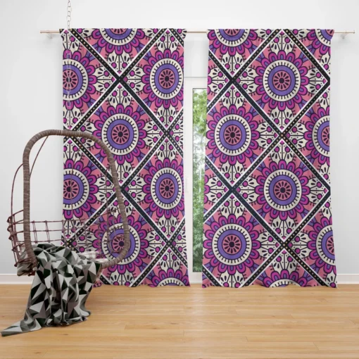 Retro Style Mandala Design Curtain