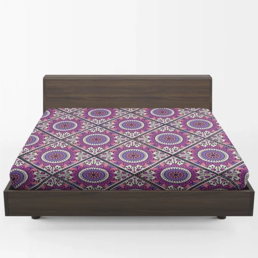 Retro Style Mandala Design Fitted Sheet 1