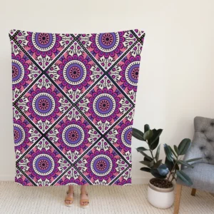 Retro Style Mandala Design Fleece Blanket