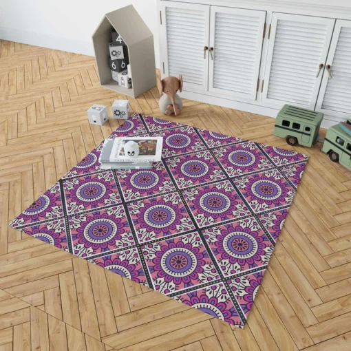 Retro Style Mandala Design Rug 1