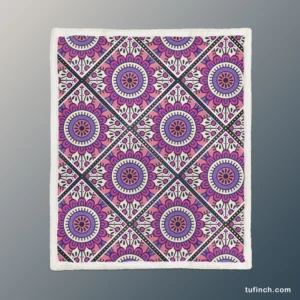 Retro Style Mandala Design Sherpa Fleece Blanket 1