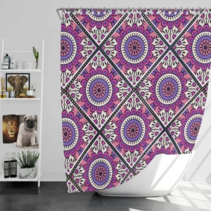 Retro Style Mandala Design Shower Curtain