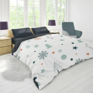 Retro Styled Christmas Pattern Background Duvet Cover 1