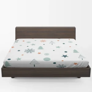 Retro Styled Christmas Pattern Background Fitted Sheet 1