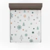 Retro Styled Christmas Pattern Background Fitted Sheet