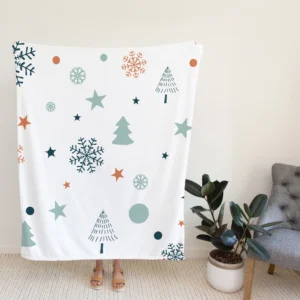 Retro Styled Christmas Pattern Background Fleece Blanket