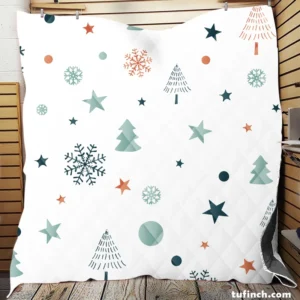 Retro Styled Christmas Pattern Background Quilt Blanket